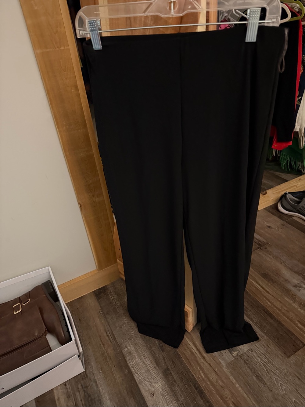 Anne Klein Black Wide-Leg Pull-On Pants